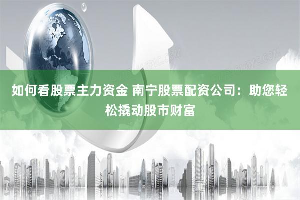 如何看股票主力资金 南宁股票配资公司：助您轻松撬动股市财富